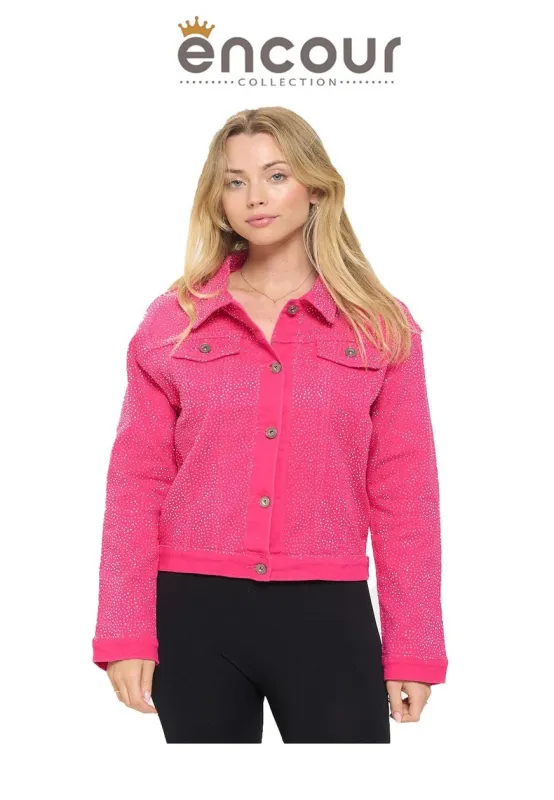 FUCHSIA JACKET CLEAR STONES ( 0104 FU 4XL ) sold by Oh My Jewelry