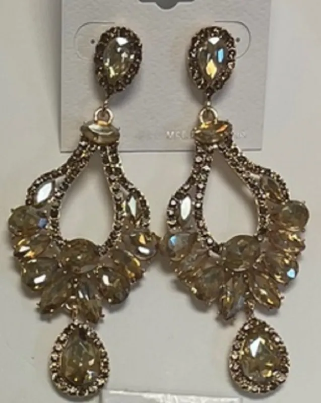 GOLD TOPAZ CHANDELIER EARRINGS ( 033686 GTP ) sold by Oh My Jewelry