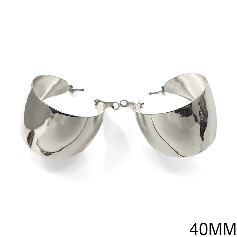 SILVER METAL HOOP EARRINGS ( 10306 R ) sold by Oh My Jewelry