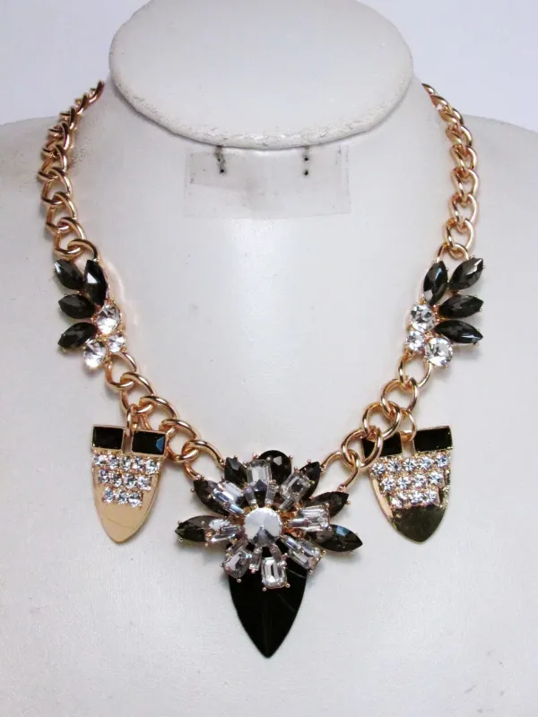 GOLD BLACK NECKLACE SET ( 1813 GLBLK ) sold by Oh My Jewelry