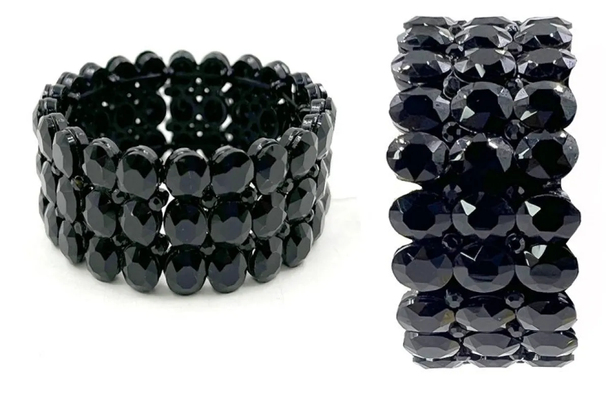 BLACK Stretch Bracelet ( 0264 4J ) sold by Oh My Jewelry