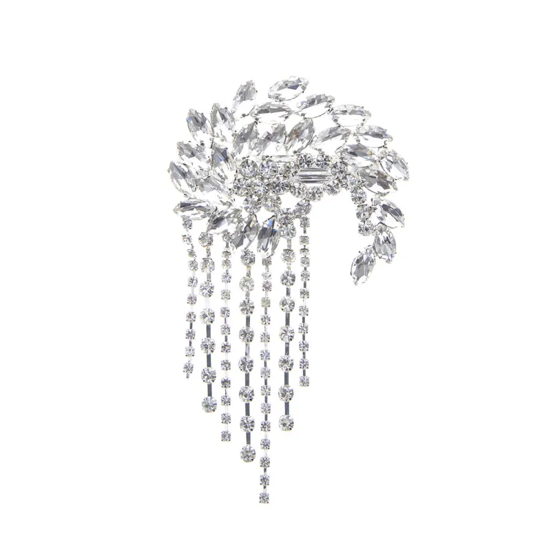 SILVER HAIR CLIP CLEAR STONES ( 71967 CRS ) sold by Oh My Jewelry
