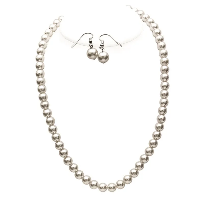 WHITE PEARL NECKLACE SET ( 10912 WH ) sold by Oh My Jewelry