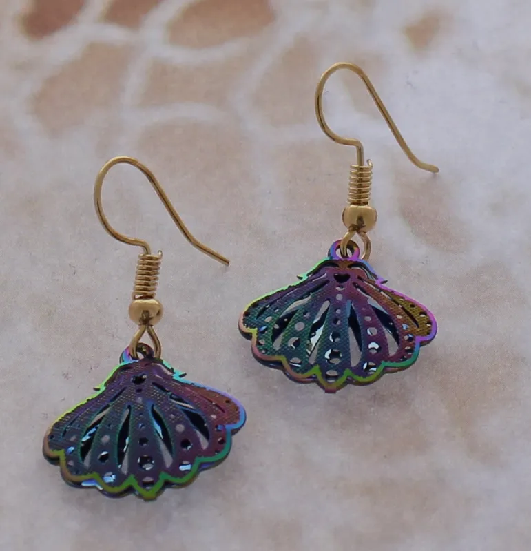 GOLD SEASHELL EARRINGS MULTI COLOR ( 145 MT ) sold by Oh My Jewelry