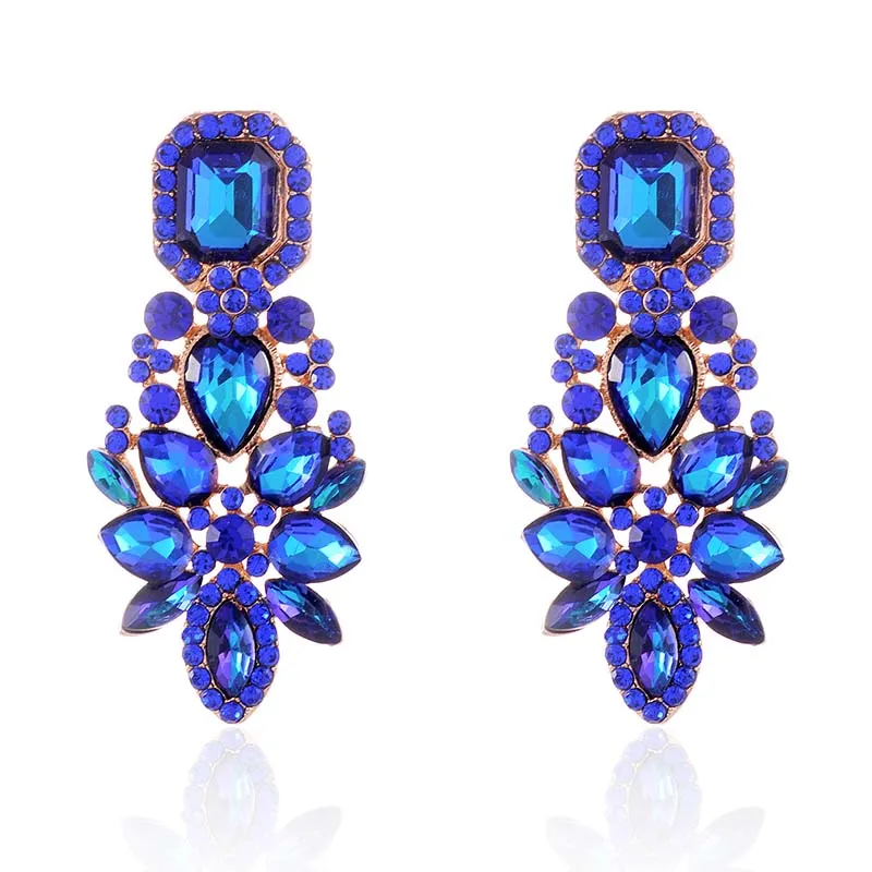 BLUE CRYSTAL CLIP ON EARRINGS ( 2585 HL ) sold by Oh My Jewelry