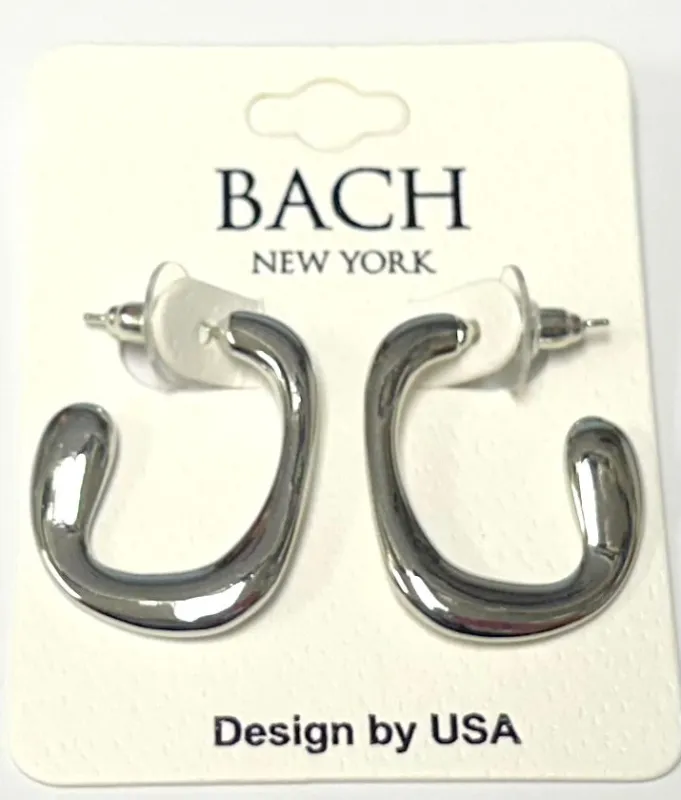 SILVER SEMI HOOP EARRINGS ( 112 SV ) sold by Oh My Jewelry