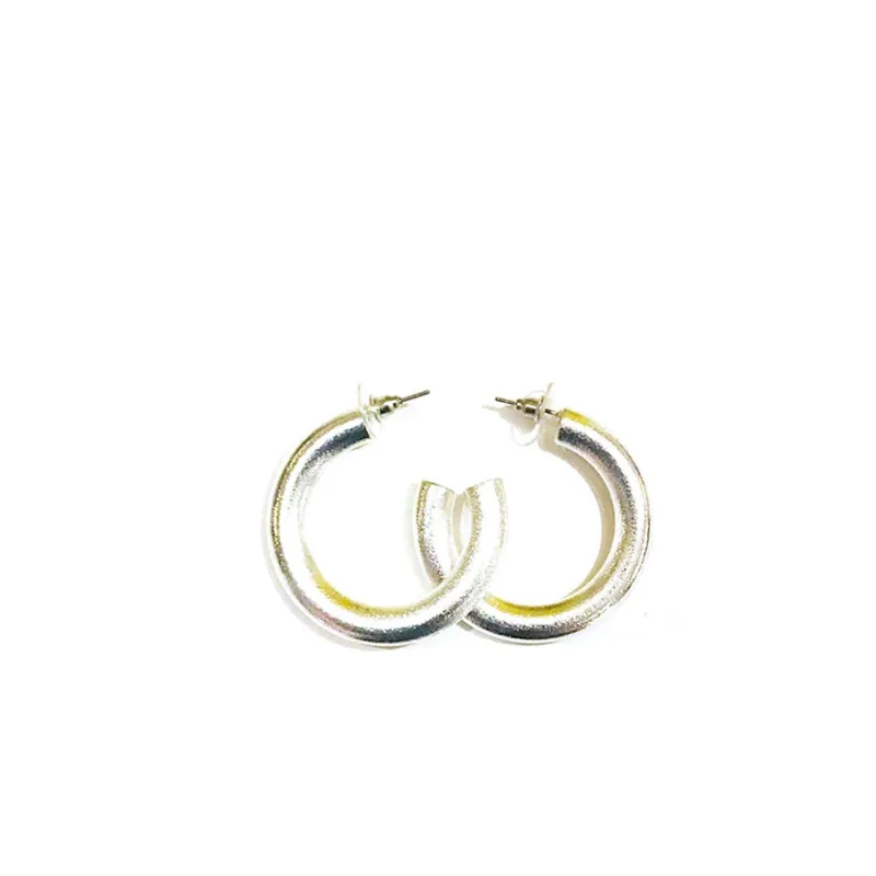 SILVER HOOP EARRINGS ( 252 SV ) sold by Oh My Jewelry