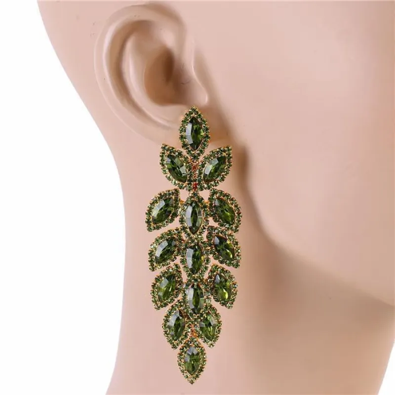 GOLD EARRINGS GREEN STONES ( 3042 GEM ) sold by Oh My Jewelry