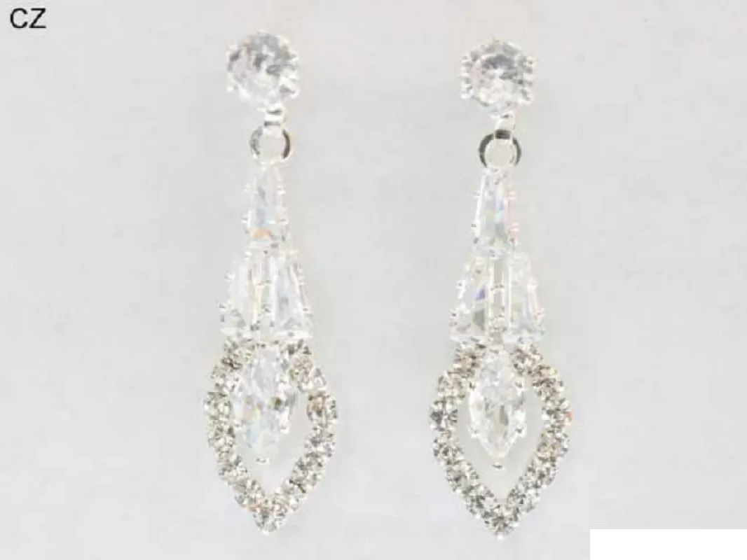 SILVER EARRINGS CLEAR CZ STONES ( 6870 SCRY ) sold by Oh My Jewelry