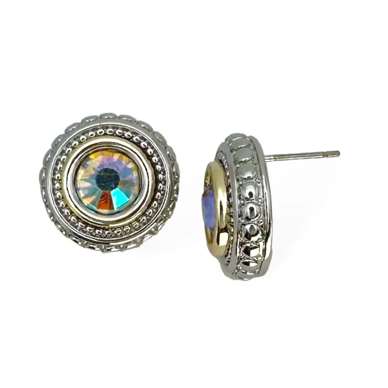 SILVER GOLD EARRINGS AB COLOR STONE ( 8857 EKAB ) sold by Oh My Jewelry