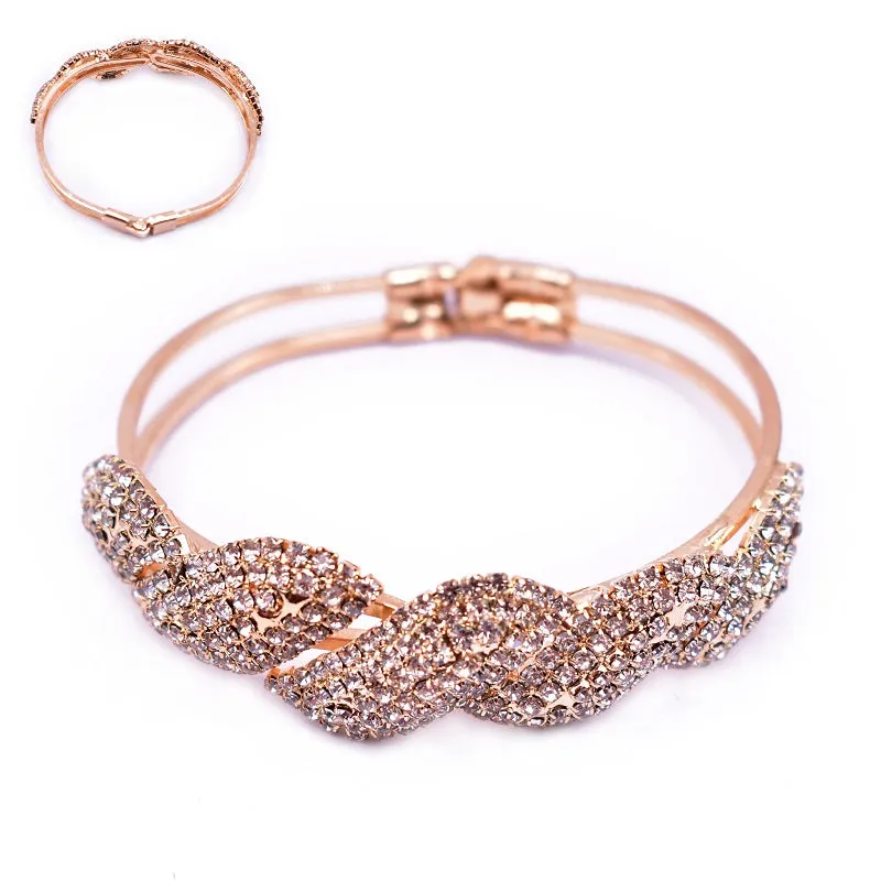 GOLD BANGLE CLEAR STONES ( 12476 G ) sold by Oh My Jewelry