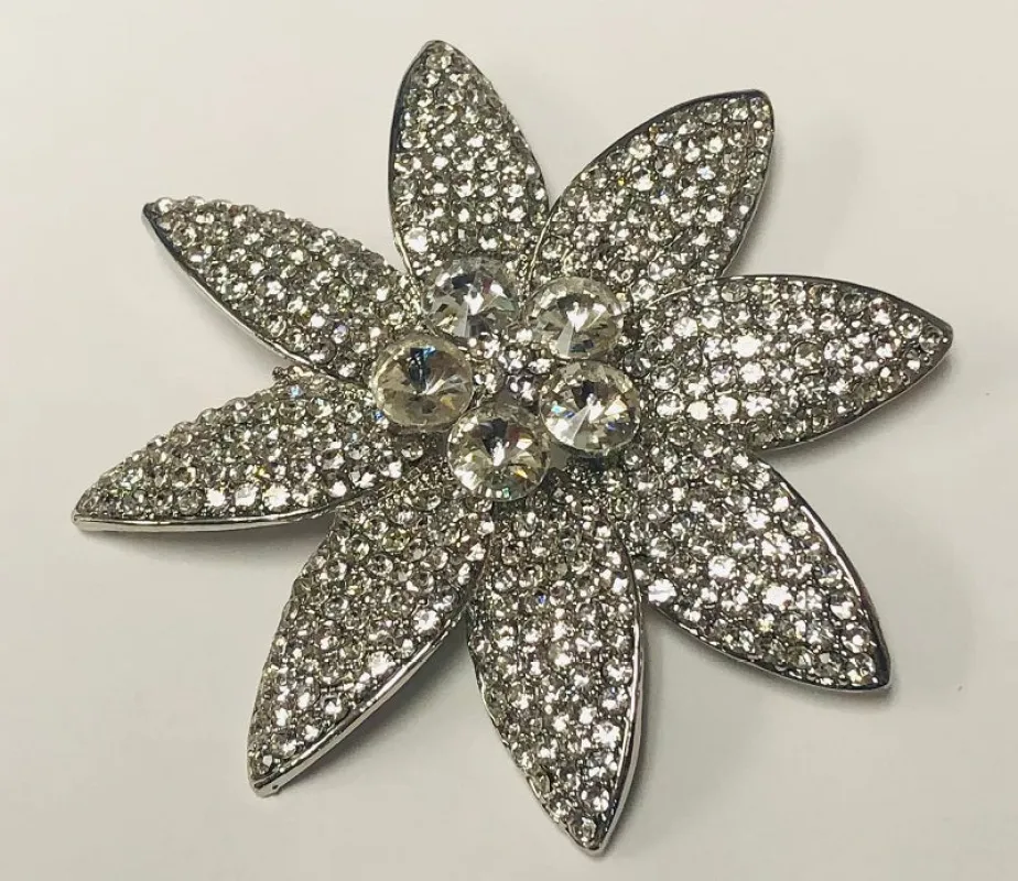 Silver BROOCH Clear STONES ( 1392 SCL ) sold by Oh My Jewelry