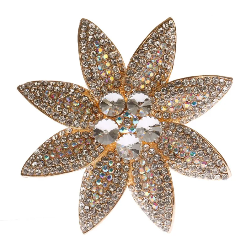 GOLD BROOCH CLEAR AB STONES ( 1392 GAB ) sold by Oh My Jewelry