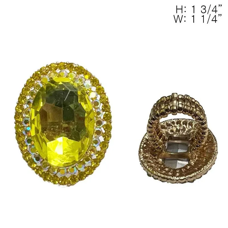 GOLD STRETCH RING YELLOW STONES ( 194 GYE ) sold by Oh My Jewelry