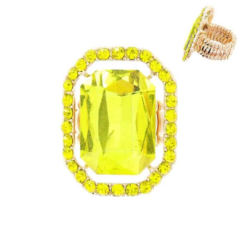 GOLD STRETCH RING YELLOW STONES ( 168 GYE ) sold by Oh My Jewelry