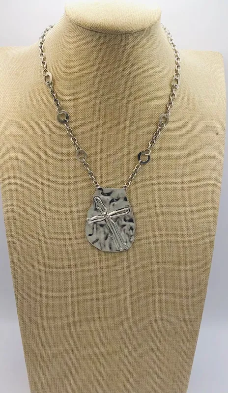 SILVER NECKLACE CROSS ( 1002 S ) sold by Oh My Jewelry