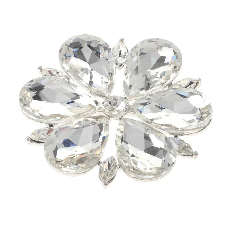 SILVER BROOCH CLEAR STONES ( 1468 SCL ) sold by Oh My Jewelry