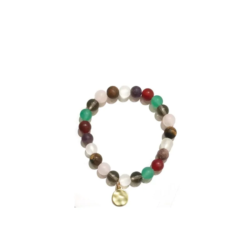 Multi Color STRETCH BRACELET GOLD CHARM ( 1003 31 ) sold by Oh My Jewelry