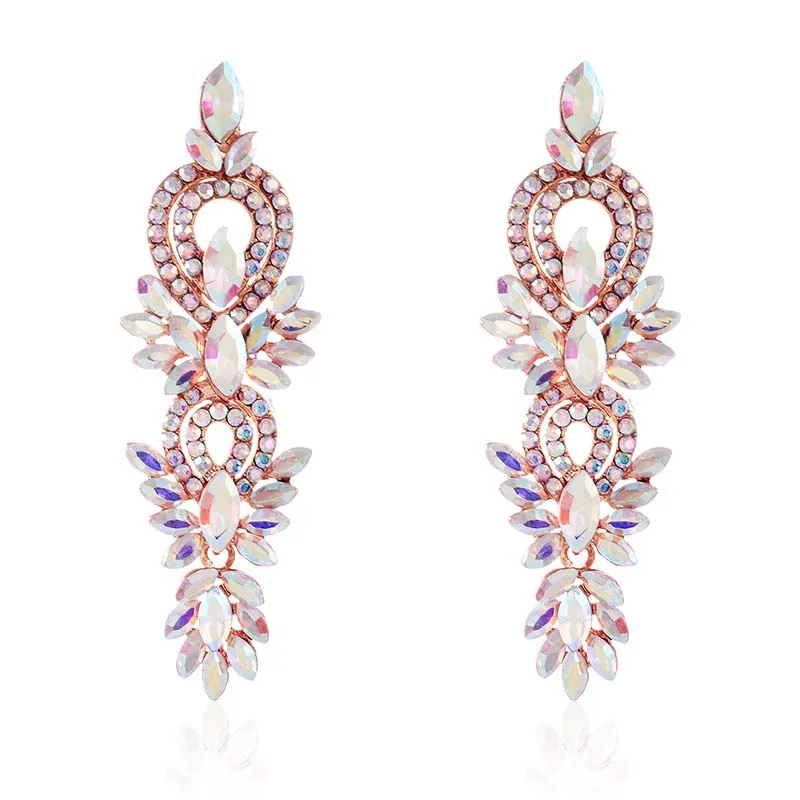 GOLD AB CRYSTAL POST EARRINGS ( 2582 GAB ) made by Oh My Jewelry