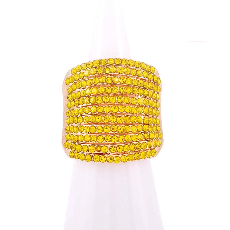 GOLD STRETCH RING YELLOW STONES ( 1261 YLW ) sold by Oh My Jewelry