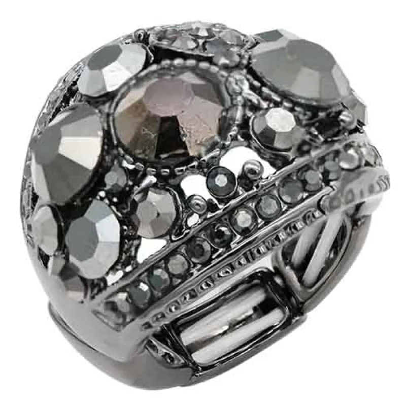 BLACK DIAMOND STONE STRETCH RING ( 2268 BD ) sold by Oh My Jewelry
