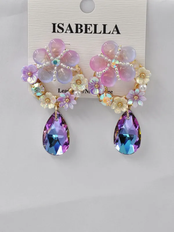 MULTI COLOR STONE DANGLING EARRINGS ( 242507 MT ) sold by Oh My Jewelry