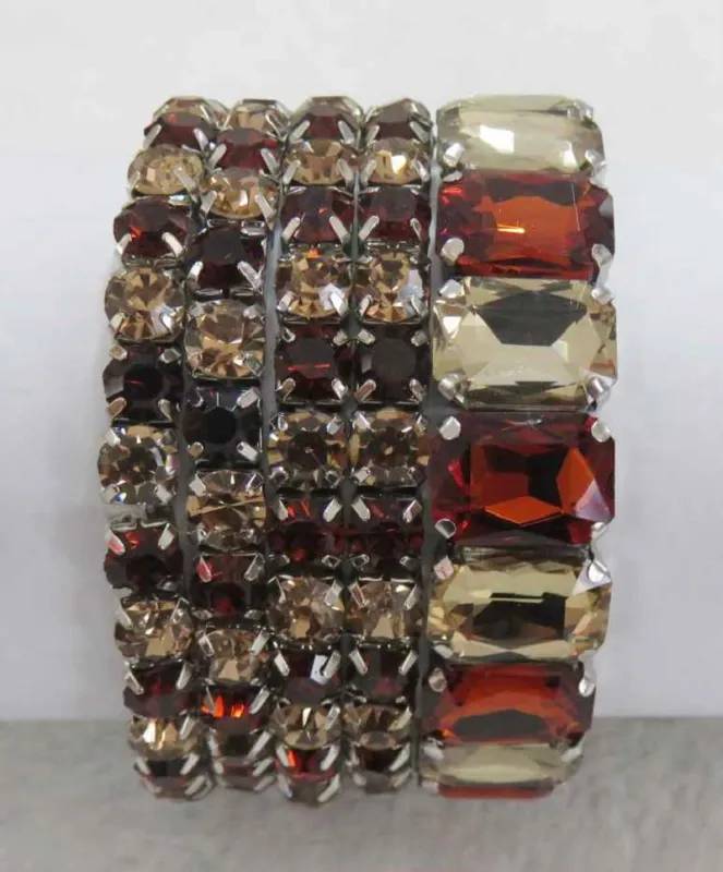 SILVER STRETCH BRACELETS BROWN STONES ( 629 SBN ) sold by Oh My Jewelry