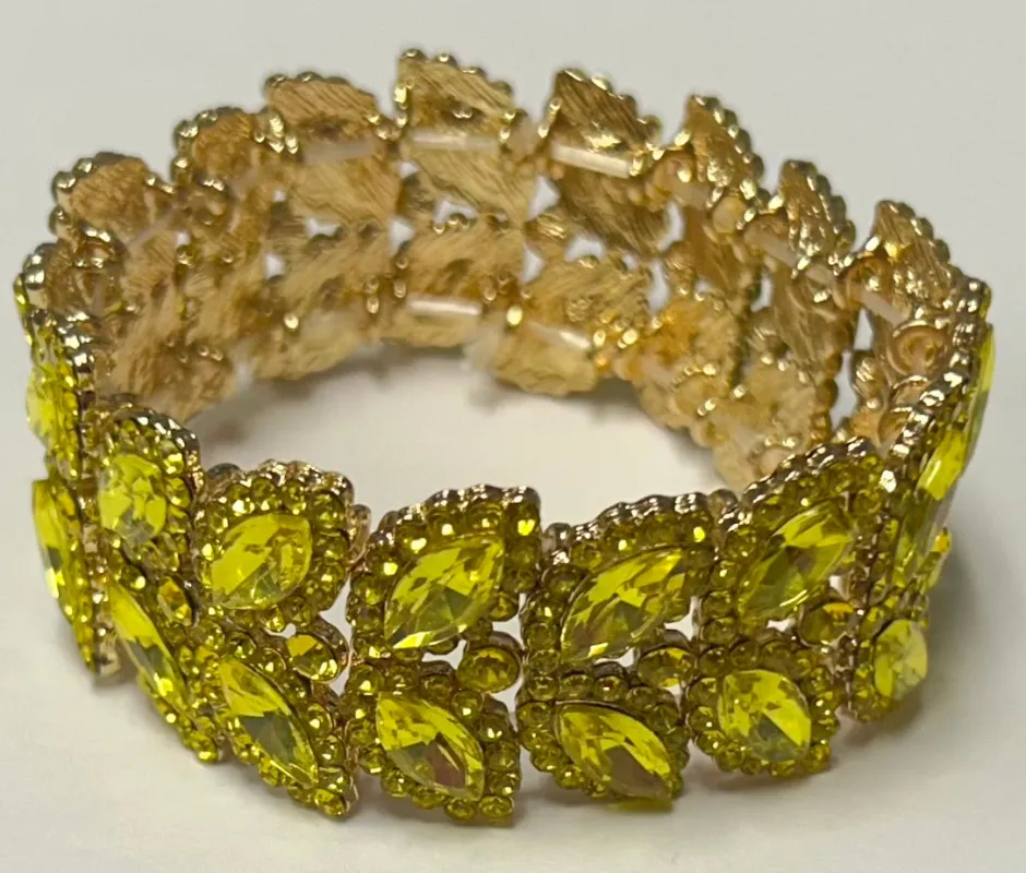 GOLD STRETCH BRACELET YELLOW STONES ( 3048 GYE ) made by Oh My Jewelry
