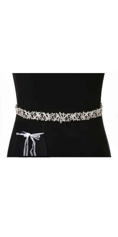 SILVER RHINESTONE WEDDING BELT CLEAR STONES ( 80274 CLSV ) sold by Oh My Jewelry