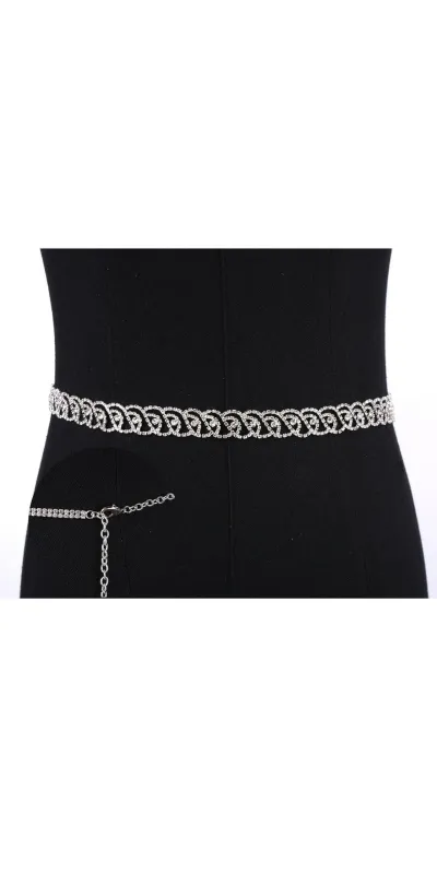 SILVER RHINESTONE WEDDING BELT CLEAR STONES ( 80271 CLSV ) sold by Oh My Jewelry