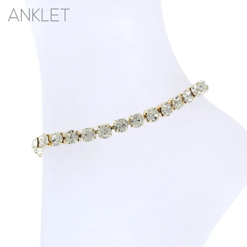 GOLD ANKELT CLEAR STONES ( 84107 ACRG ) sold by Oh My Jewelry
