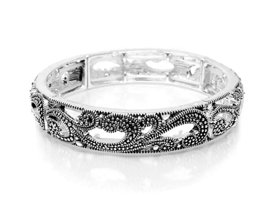 SILVER STRETCH BRACELET FILIGREE ( 08343 AS ) sold by Oh My Jewelry