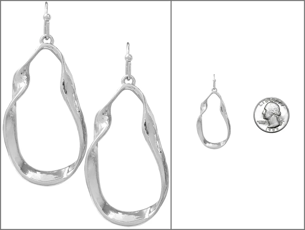SILVER CIRCLE TWIST EARRINGS ( 4512 R ) sold by Oh My Jewelry