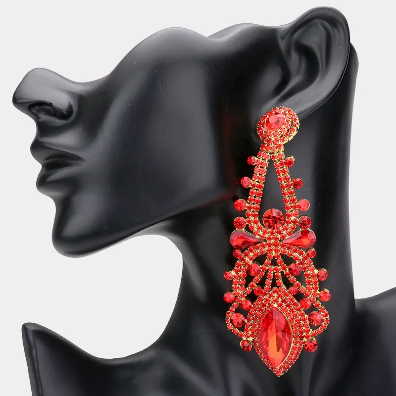 GOLD RED EARRINGS STONES ( 2021 GRDCLIP ) made by Oh My Jewelry