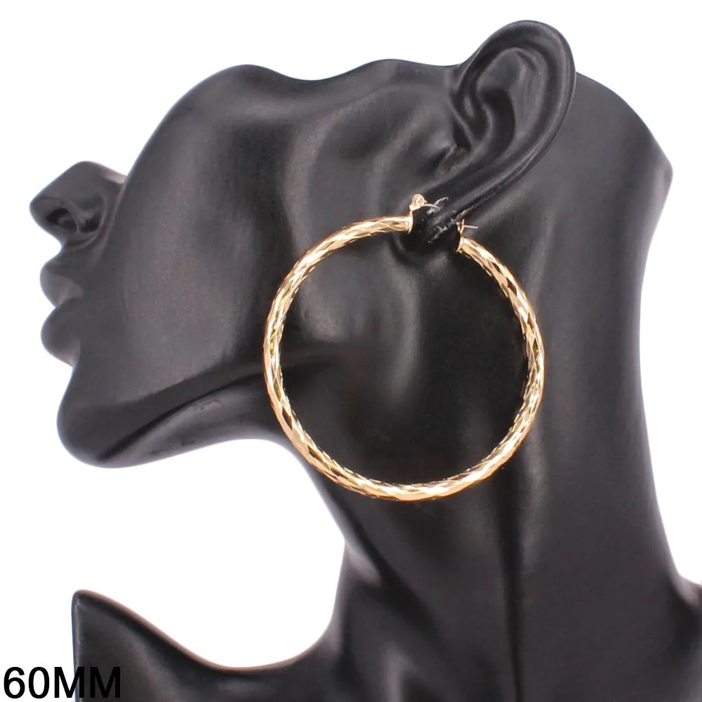 60mm GOLD HOOP EARRINGS ( 7304 60 GD ) sold by Oh My Jewelry