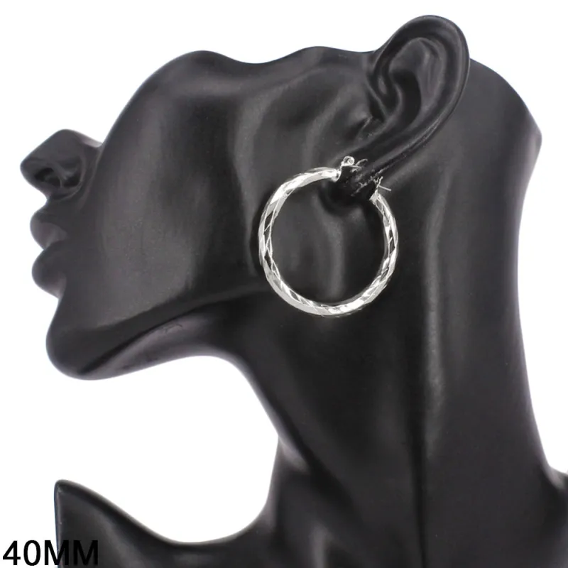 40mm SILVER HOOP EARRINGS ( 7304 40 RD ) sold by Oh My Jewelry