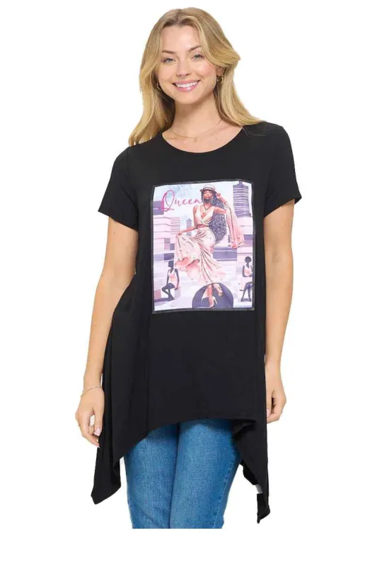 BLACK QUEEN WOMAN T SHIRT PLUS SIZE ( 0150 BKP ) sold by Oh My Jewelry