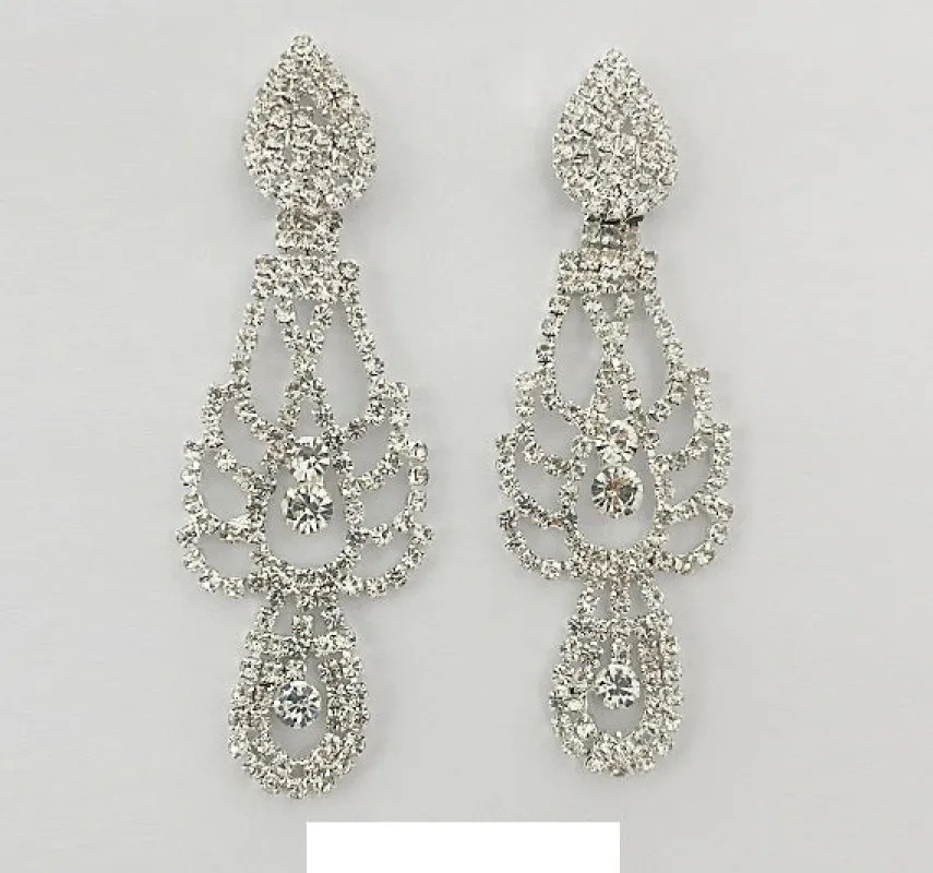 SILVER DANGLING EARRINGS CLEAR STONES ( 2007 SPCL ) sold by Oh My Jewelry