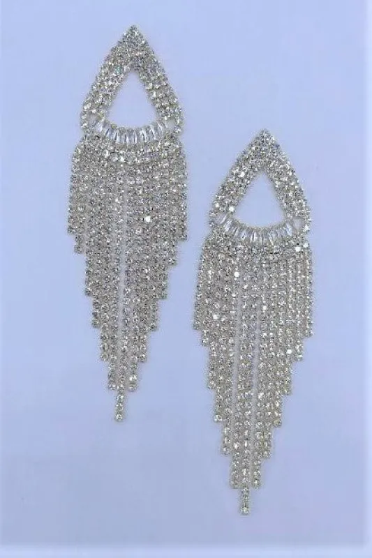 GOLD DANGLING EARRINGS CLEAR STONES ( 2069 GPCL ) sold by Oh My Jewelry