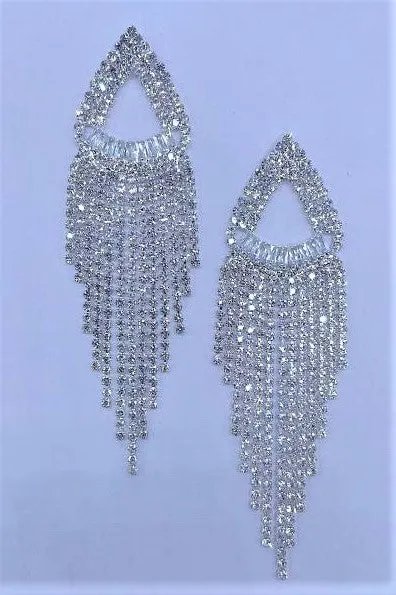 SILVER DANGLING EARRINGS CLEAR STONES ( 2069 SPCL ) sold by Oh My Jewelry