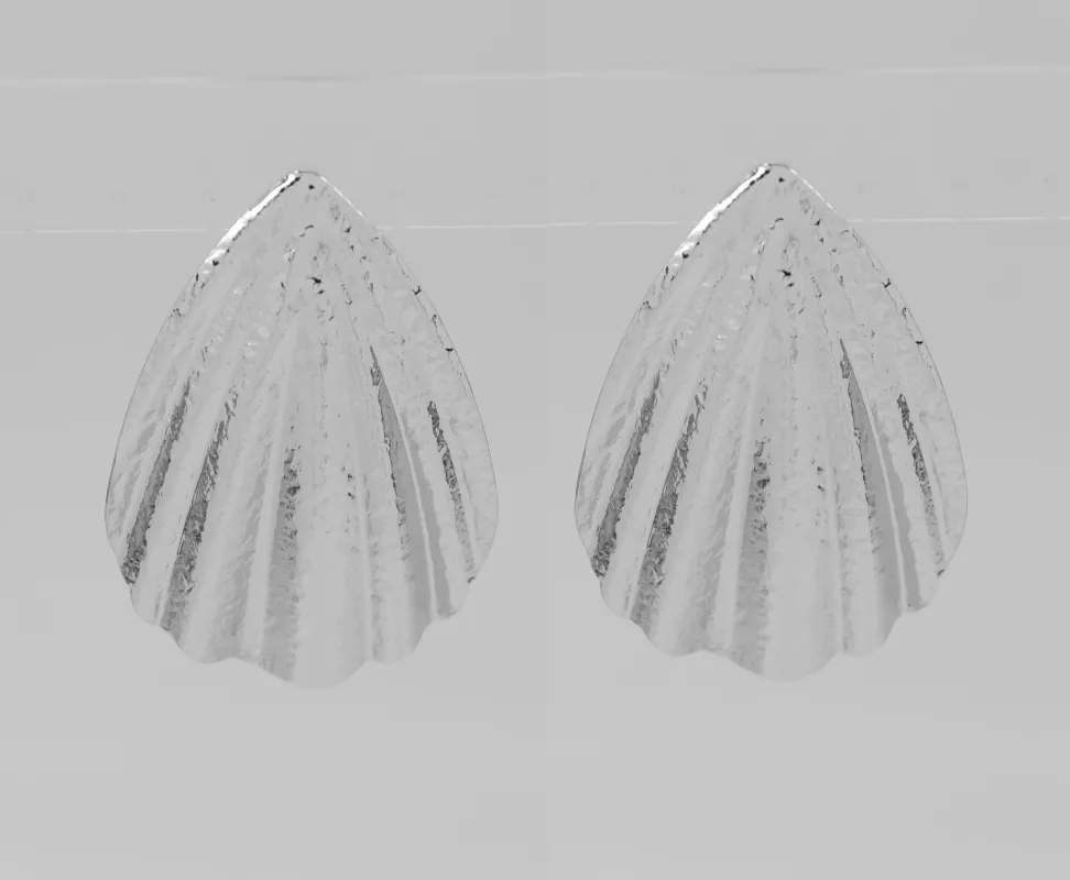 SILVER SEASHELL SHAPE EARRINGS ( 4455 SIL ) sold by Oh My Jewelry