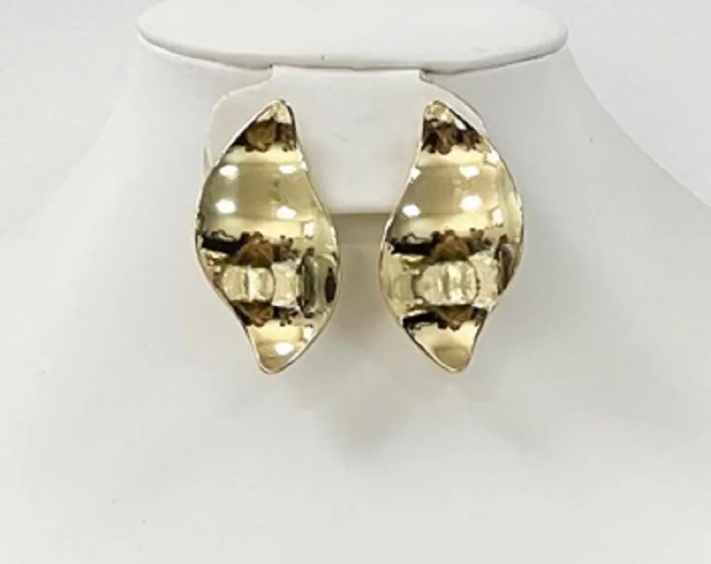 GOLD METAL CLIP ON EARRINGS ( 3079 G ) sold by Oh My Jewelry