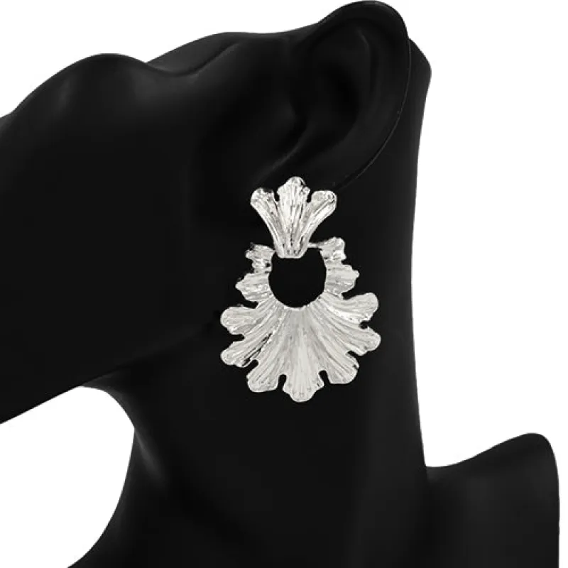 SILVER METAL EARRINGS ( 4335 RD ) sold by Oh My Jewelry