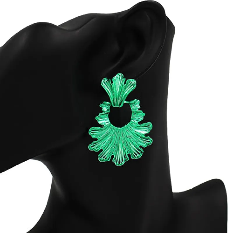 GREEN METAL EARRINGS ( 4335 GN ) made by Oh My Jewelry