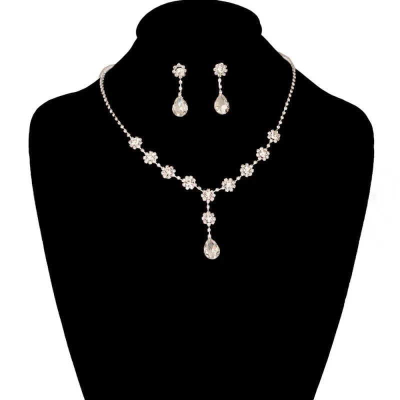 SILVER NECKLACE CLEAR STONES ( 1640 SCL ) sold by Oh My Jewelry