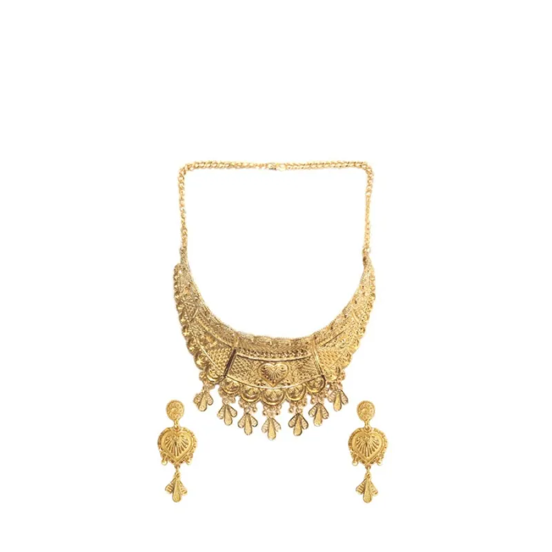 GOLD HEART NECKLACE SET ( 1484 G ) sold by Oh My Jewelry