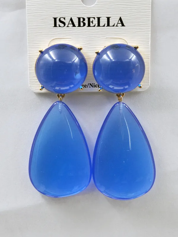 GOLD BLUE EARRINGS ( 241104 BU ) sold by Oh My Jewelry