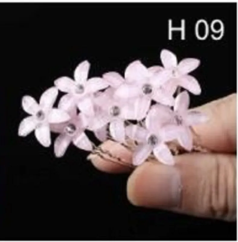 20 SILVER U HAIR PIN PINK FLOWER ( H9 ) sold by Oh My Jewelry