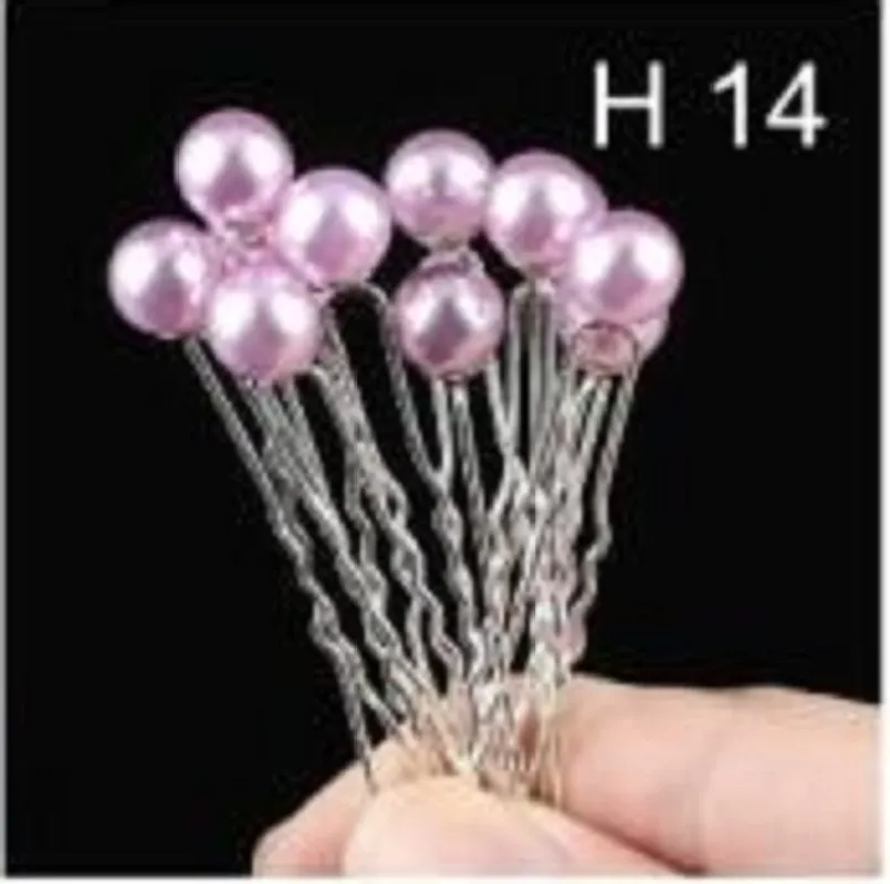 20 SILVER U SHAPE HAIR PIN LAVENDER PEARL ( H14 ) made by Cinderella