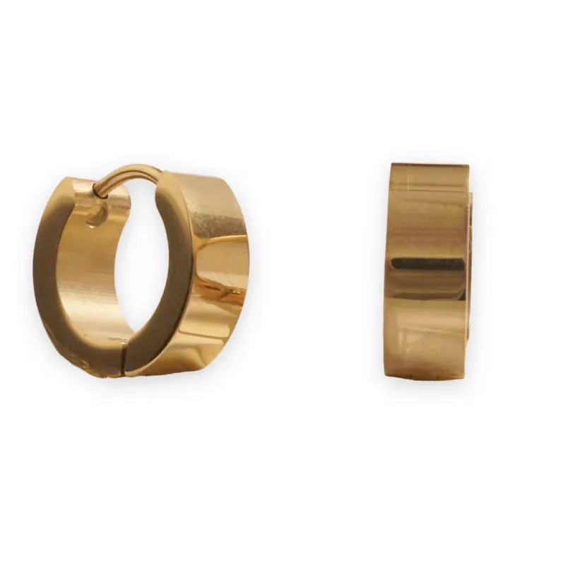GOLD HUGGIE HOOP EARRINGS ( 7918 G ) sold by Oh My Jewelry